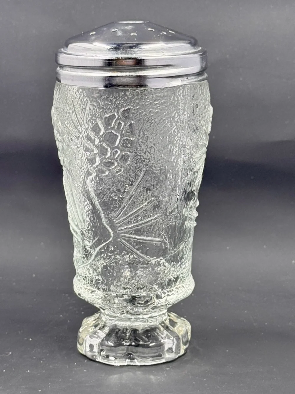 VTG Tiara Glass Clear Salt Shaker Only Ponderosa Pine Patter 4 1/2 inches tall